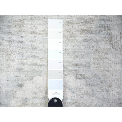 Oushak And Peshawar Wool Hand Knotted Rug Grey Gray 2.8X9.11 -O074370