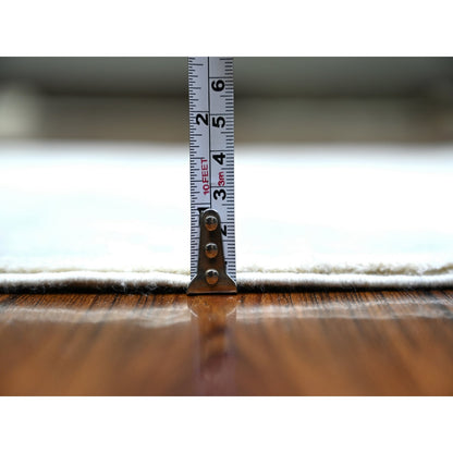 Oushak And Peshawar Wool Hand Knotted Rug Ivory Goose Gray 2.7X9.11 -O074371