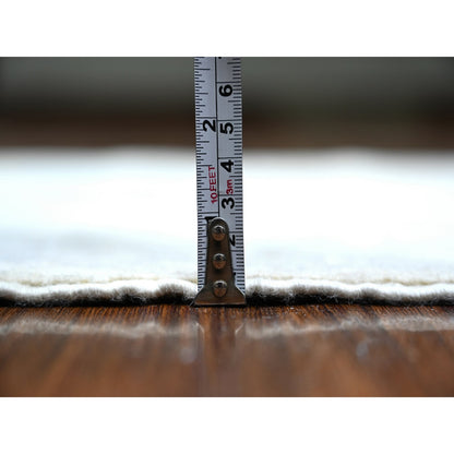 Oushak And Peshawar Wool Hand Knotted Rug Ivory Ivory 2.9X9.5 -O074372