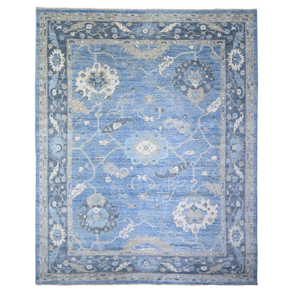 Oushak And Peshawar Wool Hand Knotted Rug Blue Independence Blue 9.1X11.9 -O074373