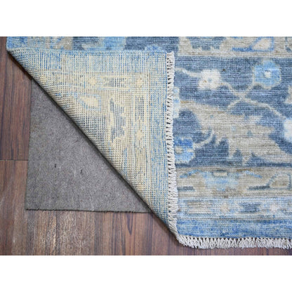 Oushak And Peshawar Wool Hand Knotted Rug Blue Independence Blue 9.1X11.9 -O074373