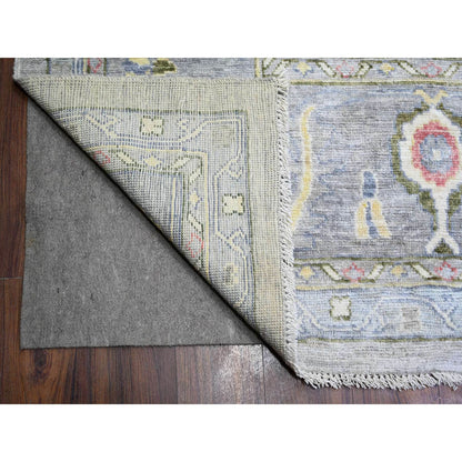 Oushak And Peshawar Wool Hand Knotted Rug Grey Spanish Gray 12.2X15.5 -O074385