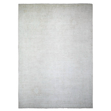 Oushak And Peshawar Wool Hand Knotted Rug Grey Beige 9.11X13.8 -O074393