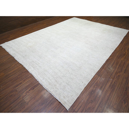 Oushak And Peshawar Wool Hand Knotted Rug Grey Beige 9.11X13.8 -O074393