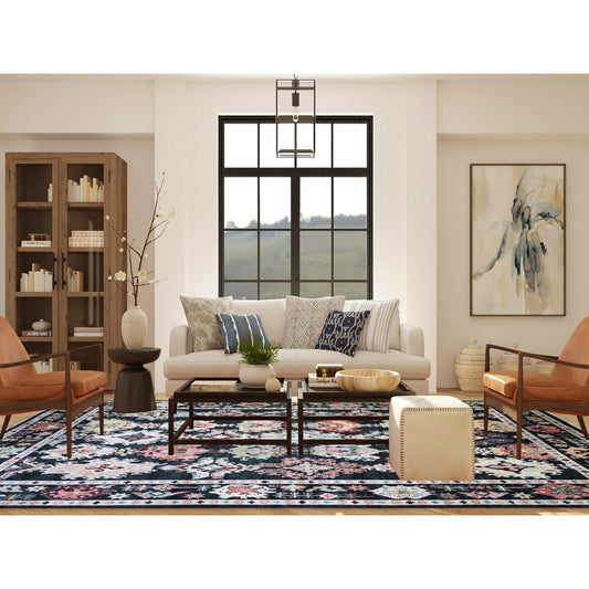 Oushak And Peshawar Wool Hand Knotted Rug Black Black 9.0X11.11 -O074399