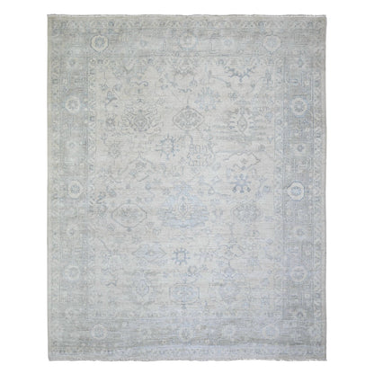 Oushak And Peshawar Wool Hand Knotted Rug Grey Gray 8.3X9.11 -O074407