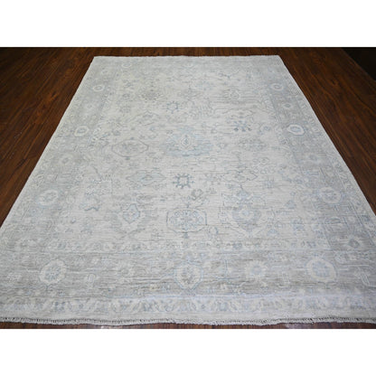 Oushak And Peshawar Wool Hand Knotted Rug Grey Gray 8.3X9.11 -O074407