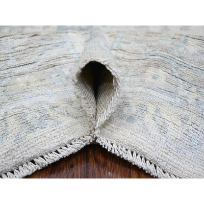 Oushak And Peshawar Wool Hand Knotted Rug Grey Gray 8.3X9.11 -O074407