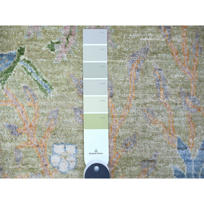 Oushak And Peshawar Wool Hand Knotted Rug Green No Border 3.0X5.2 -O074412