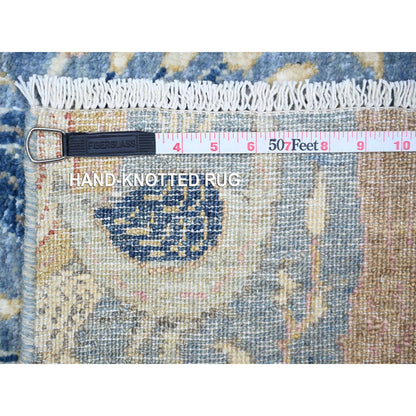 Oushak And Peshawar Wool Hand Knotted Rug Blue No Border 3.0X10.2 -O074422