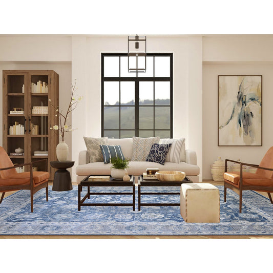 Oushak And Peshawar Wool Hand Knotted Rug Blue Gray 9.10X14.3 -O074461