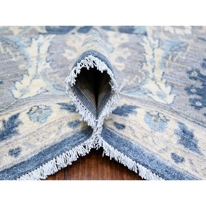 Oushak And Peshawar Wool Hand Knotted Rug Blue Gray 9.10X14.3 -O074461