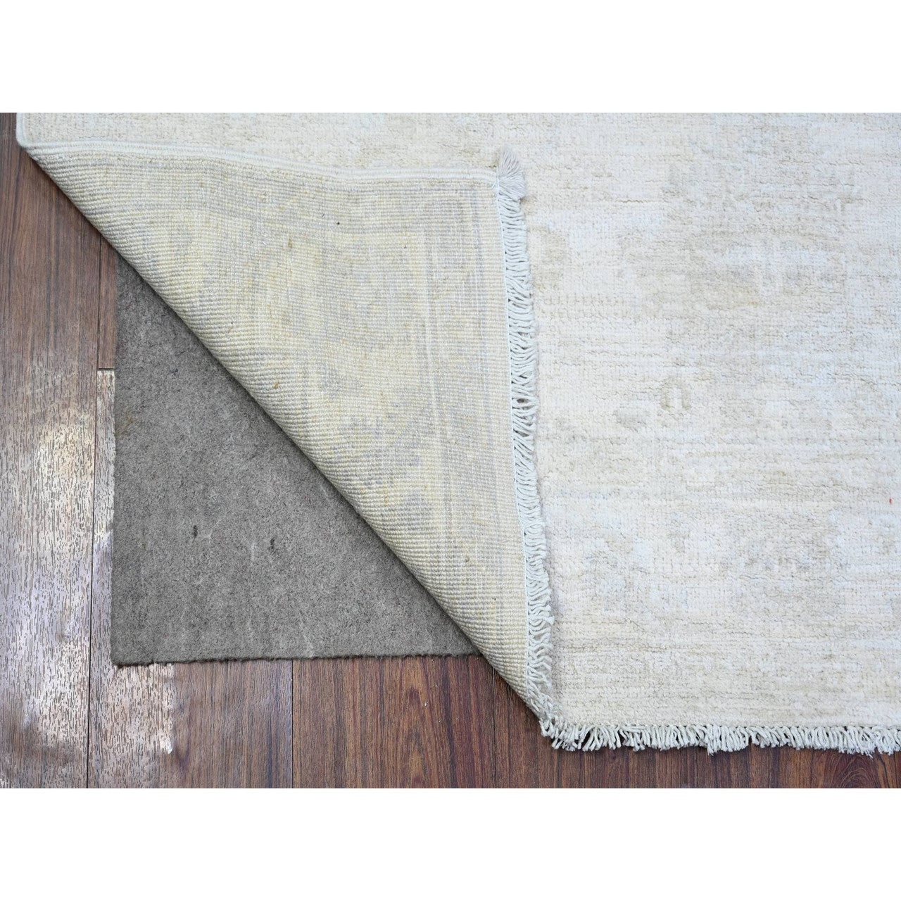 Oushak And Peshawar Wool Hand Knotted Rug Ivory Daisy White 3.10X5.10 -O074462