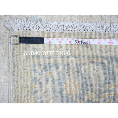 Oushak And Peshawar Wool Hand Knotted Rug Grey Glaucous Gray 3.9X5.11 -O074463