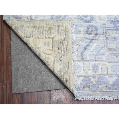 Oushak And Peshawar Wool Hand Knotted Rug Grey Chrome Gray 11.10X16.3 -O074465