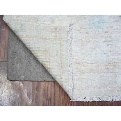 Oushak And Peshawar Wool Hand Knotted Rug Ivory Ivory 2.11X4.9 -O074469