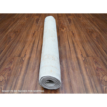 Oushak And Peshawar Wool Hand Knotted Rug Ivory Ivory 2.11X4.9 -O074469