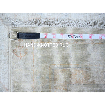 Oushak And Peshawar Wool Hand Knotted Rug Ivory Ivory 2.11X4.9 -O074469
