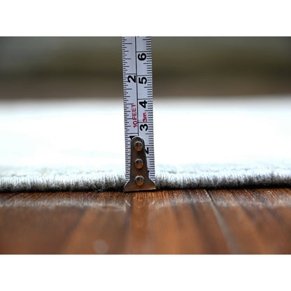 Oushak And Peshawar Wool Hand Knotted Rug Blue Ivory 2.8X9.9 -O074470