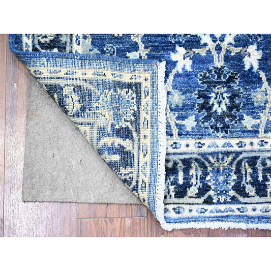 Oushak And Peshawar Wool Hand Knotted Rug Blue Admiral Blue 2.10X4.8 -O074473