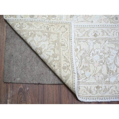 Overdyed & Vintage Wool Hand Knotted Rug Grey Gray 7.8X10.6 -O074477