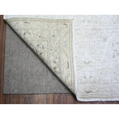Overdyed & Vintage Wool Hand Knotted Rug Grey Gray 9.9X12.8 -O074480