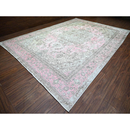 Overdyed & Vintage Wool Hand Knotted Rug Pink Pink 11.3X15.9 -O074481