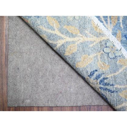 Oushak And Peshawar Wool Hand Knotted Rug Blue No Border 12.0X12.2 -O074497