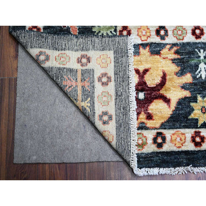 Oushak And Peshawar Wool Hand Knotted Rug Black Black 11.9X14.7 -O074504