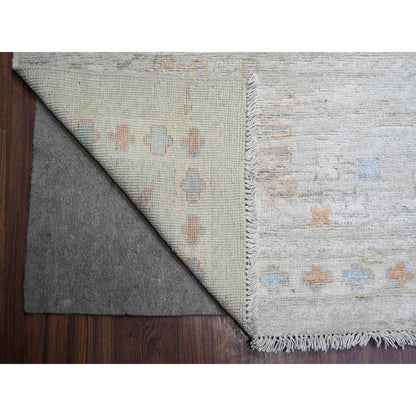Oushak And Peshawar Wool Hand Knotted Rug Grey Gray 11.10X11.11 -O074505