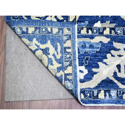 Oushak And Peshawar Wool Hand Knotted Rug Blue Blue 8.2X9.8 -O074507
