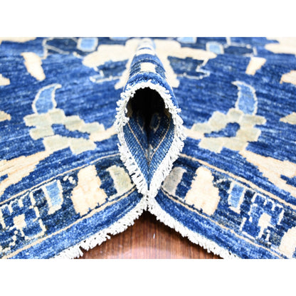 Oushak And Peshawar Wool Hand Knotted Rug Blue Blue 8.2X9.8 -O074507