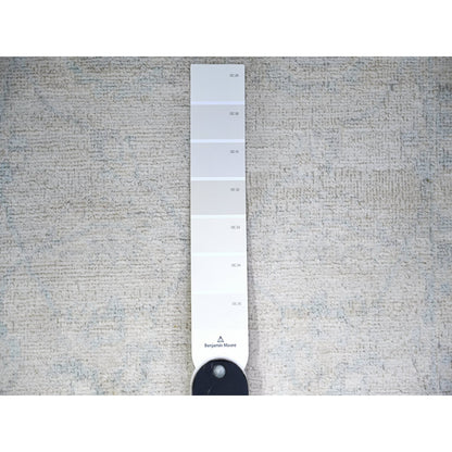 Oushak And Peshawar Wool Hand Knotted Rug Ivory Ivory 2.5X9.6 -O074509