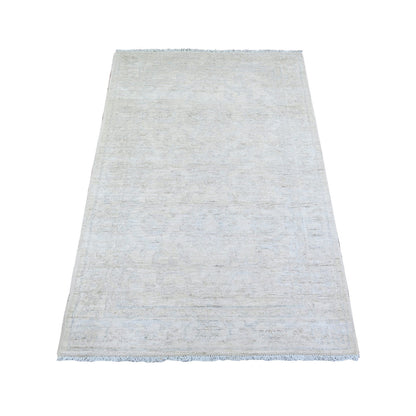 Oushak And Peshawar Wool Hand Knotted Rug Ivory Ivory 3.0X5.0 -O074514