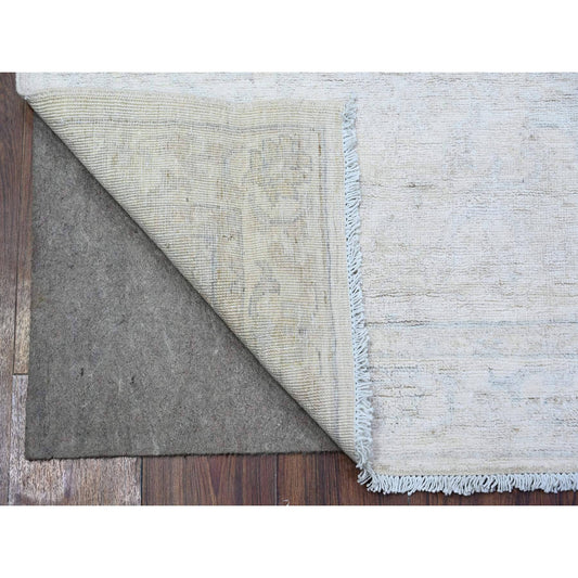 Oushak And Peshawar Wool Hand Knotted Rug Ivory Ivory 3.0X5.0 -O074514