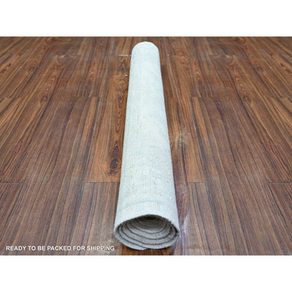 Oushak And Peshawar Wool Hand Knotted Rug Ivory Ivory 3.0X5.0 -O074514