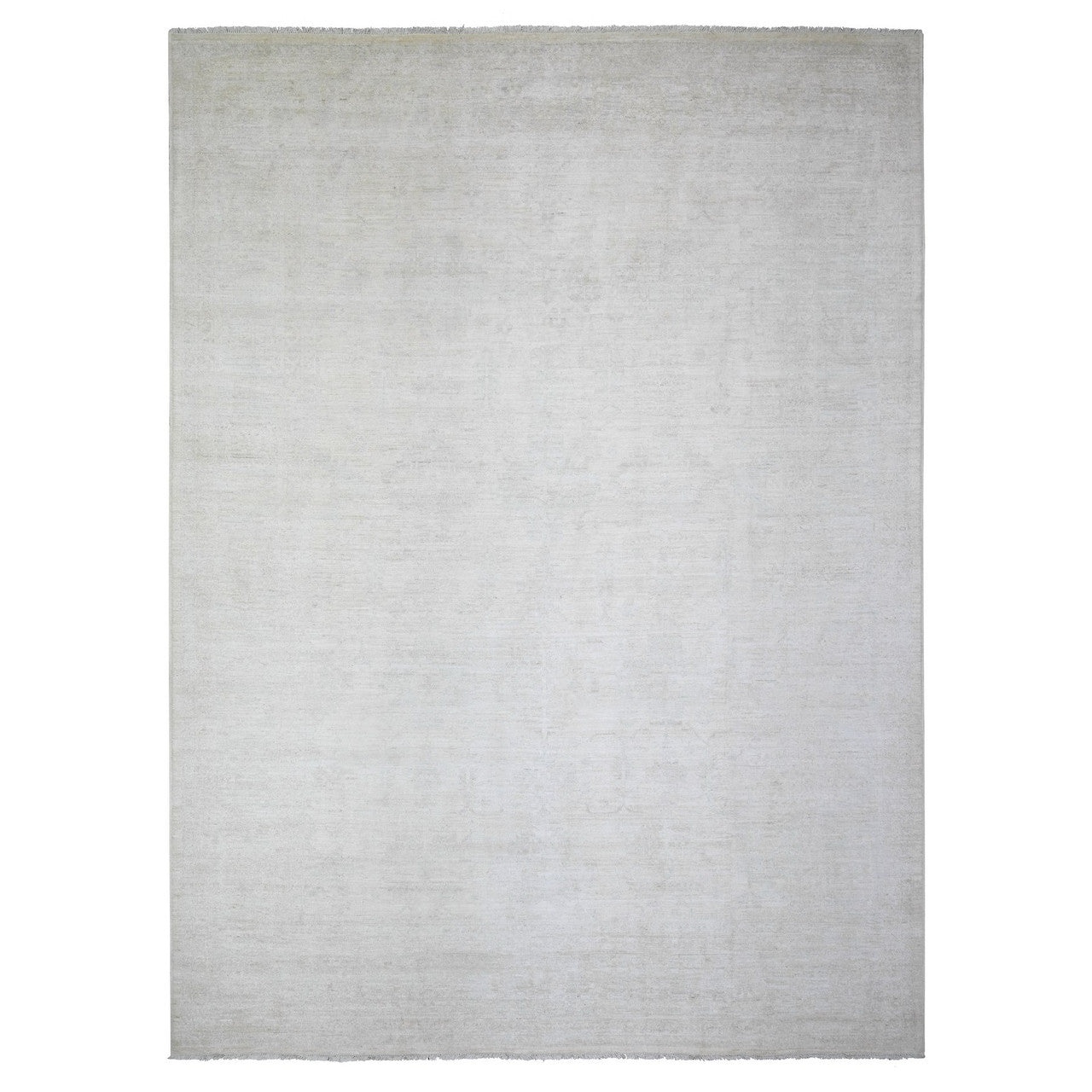 Ivory 8'9" x 11'9" Oushak And Peshawar Cloud Hand knotted Wool Rug - Sku: O074516