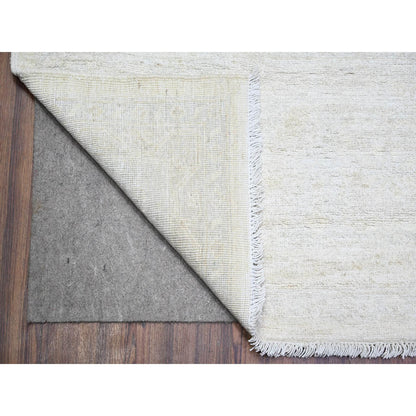 Oushak And Peshawar Wool Hand Knotted Rug Ivory Cloud Gray  8.9X11.9 -O074516