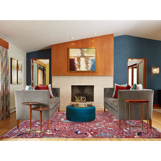 Oushak And Peshawar Wool Hand Knotted Rug Red No Border 9.0X11.10 -O074522