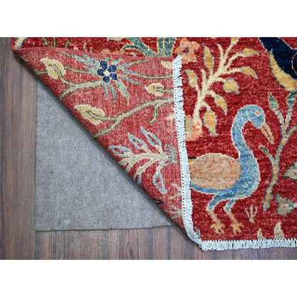 Oushak And Peshawar Wool Hand Knotted Rug Red No Border 9.0X11.10 -O074522