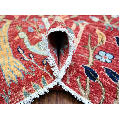 Oushak And Peshawar Wool Hand Knotted Rug Red No Border 9.0X11.10 -O074522