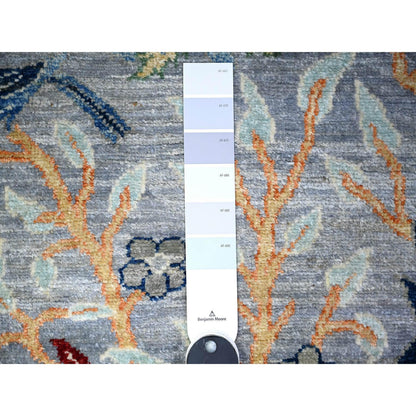 Oushak And Peshawar Wool Hand Knotted Rug Grey No Border 2.9X9.8 -O074527