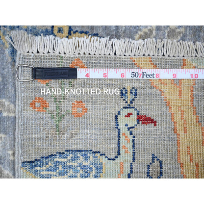 Oushak And Peshawar Wool Hand Knotted Rug Grey No Border 2.9X9.8 -O074527
