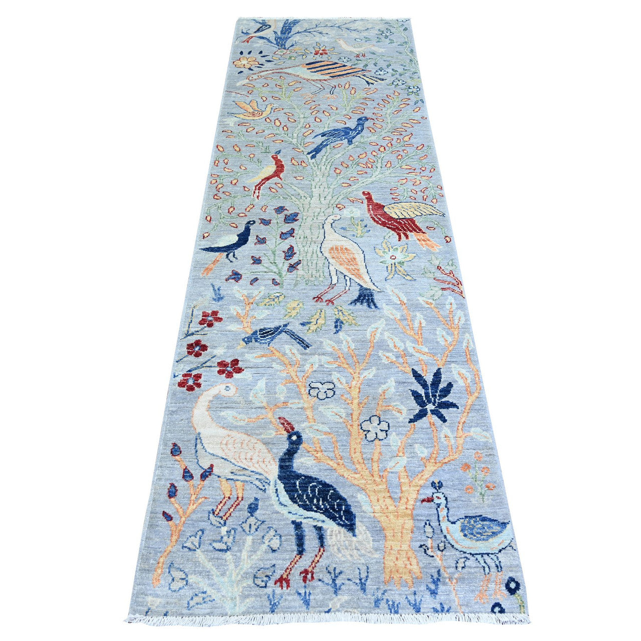Gray 2'6" x 7'10" Oushak And Peshawar Hand knotted Wool Rug - Sku: O074529