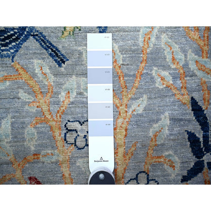 Oushak And Peshawar Wool Hand Knotted Rug Grey No Border 2.6X7.10 -O074529