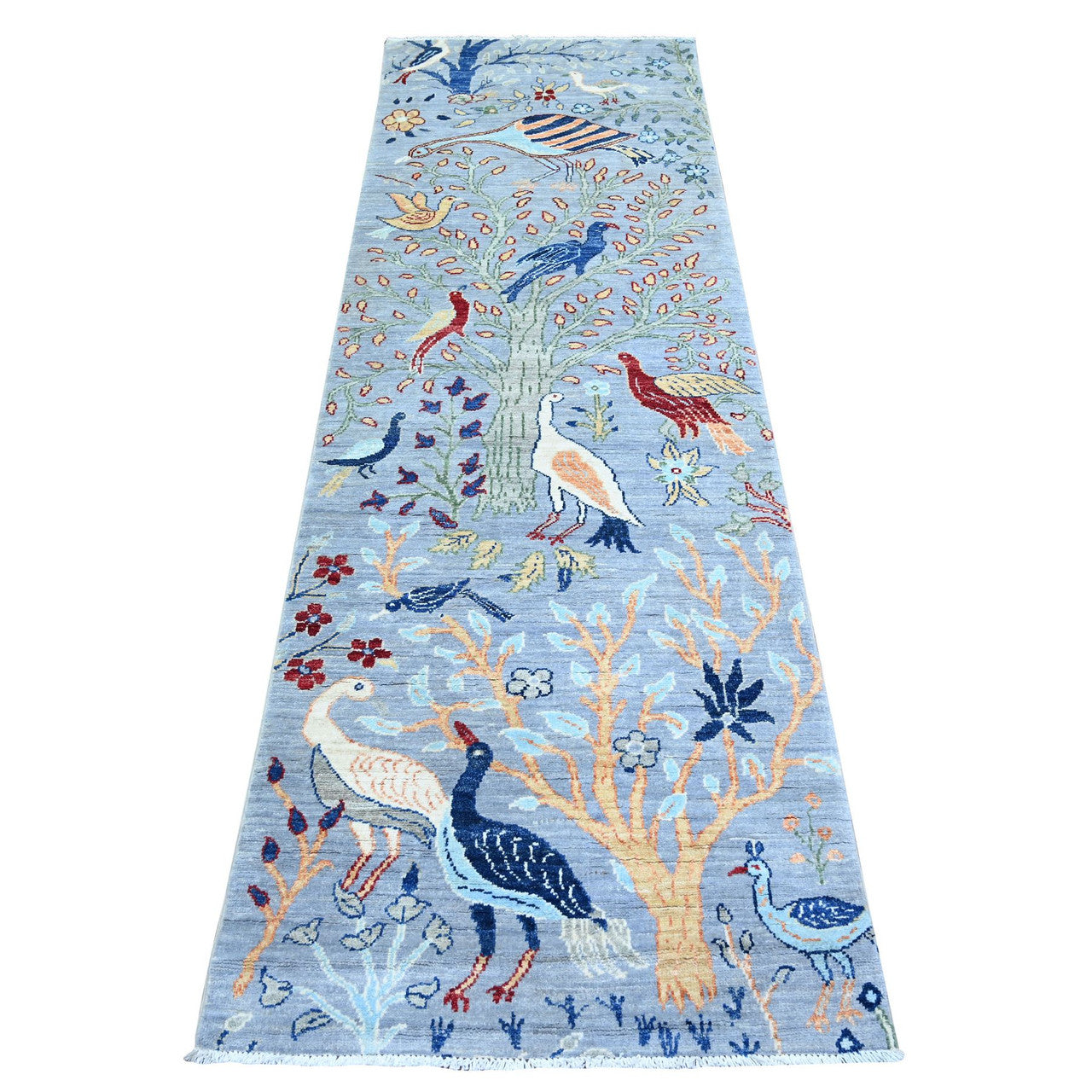 Gray 2'7" x 7'8" Oushak And Peshawar Hand knotted Wool Rug - Sku: O074533