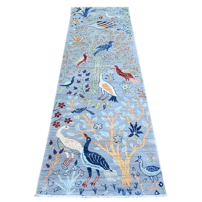 Oushak And Peshawar Wool Hand Knotted Rug Grey No Border 2.7X7.8 -O074533