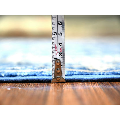 Heriz Wool Hand Knotted Rug Blue Blue 3.7X9.11 -O074542
