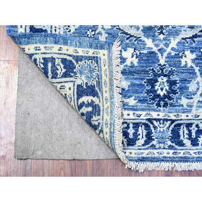 Oushak And Peshawar Wool Hand Knotted Rug Blue Blue 3.2X4.10 -O074544