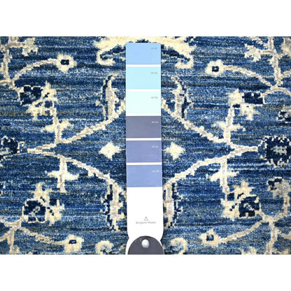 Oushak And Peshawar Wool Hand Knotted Rug Blue Blue 3.2X4.10 -O074544